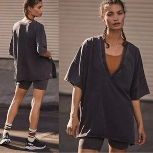 Free People Movement Washed Black Short Sleeve "Hot Shot" (SET M/XL)